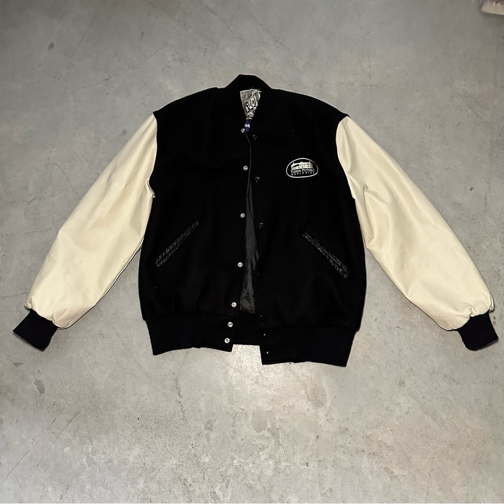 Vintage 1990s Turner Pictures Worldwide Leather Varsity Letterman Jacket